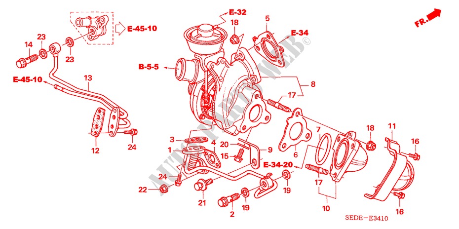 TURBOALIMENTADOR(DIESEL) para Honda ACCORD TOURER 2.2 EXECUTIVE 5 Puertas 6 velocidades manual 2006