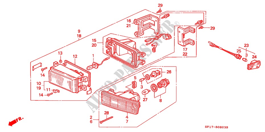 LUZ DE COMBINACION (2) para Honda PRELUDE 2.0I-16 4WS 2 Puertas 5 velocidades manual 1990