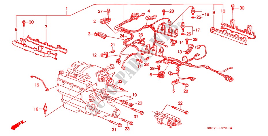 CONJ. DE CABLES DE MOTOR para Honda LEGEND COUPE V6 2.7I 2 Puertas 5 velocidades manual 1990