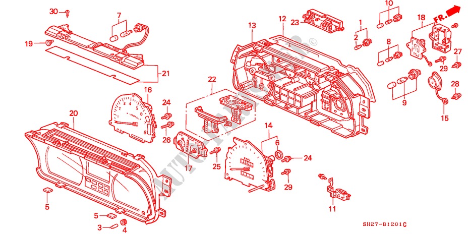 COMPONENTE VELOCIMETRO (NS) para Honda CIVIC CRX 1.6I-16 3 Puertas 5 velocidades manual 1990