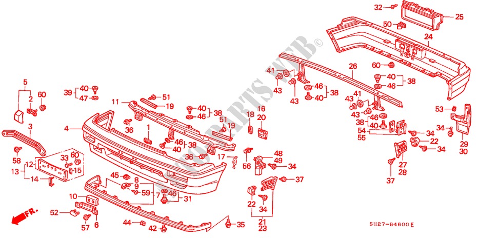 PARACHOQUES(1) para Honda CIVIC CRX 1.6I-16 3 Puertas 5 velocidades manual 1990