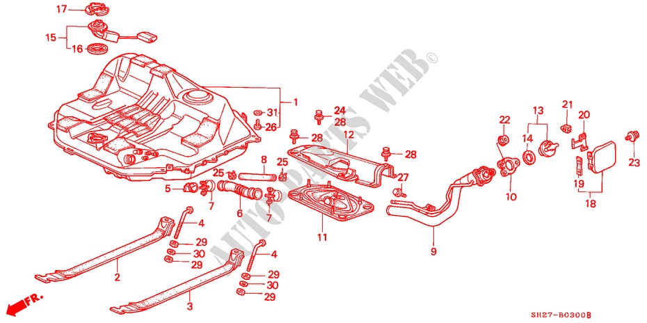 TANQUE DE COMBUSTIBLE para Honda CIVIC CRX 1.6I-16 3 Puertas 5 velocidades manual 1989