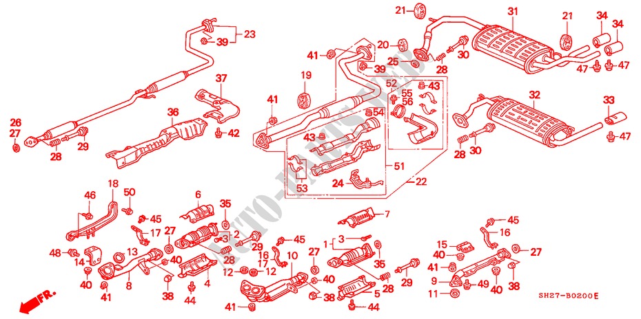 TUBERIA DE ESCAPE para Honda CIVIC CRX 1.6I-16 3 Puertas 5 velocidades manual 1990