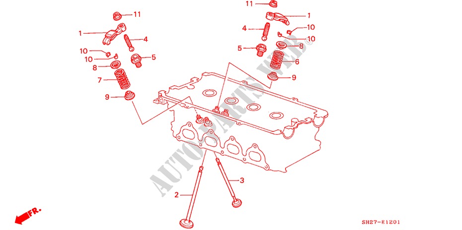 VALVULA/BRAZO DE BALANCIN(DOHC) para Honda CIVIC CRX 1.6I-16 3 Puertas 5 velocidades manual 1990