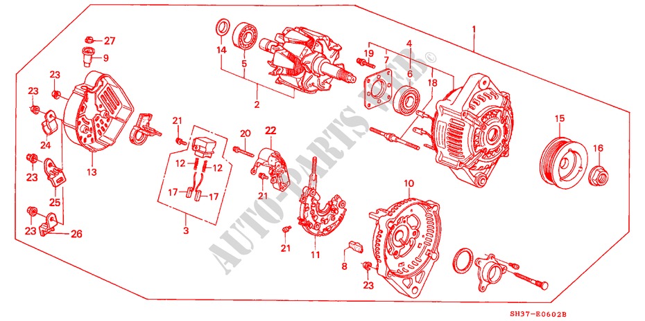 ALTERNADOR(ND) para Honda CIVIC 1.6I-VT 3 Puertas 5 velocidades manual 1990