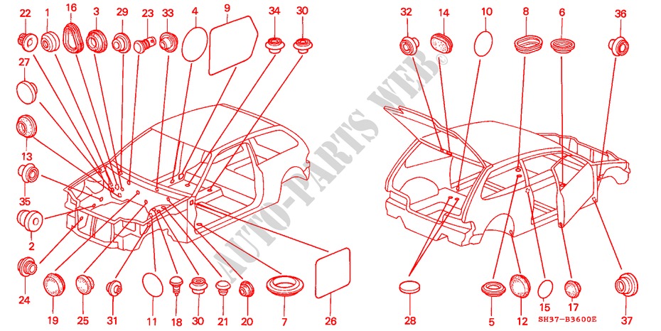 ANILLO para Honda CIVIC DX 1500 3 Puertas 5 velocidades manual 1990