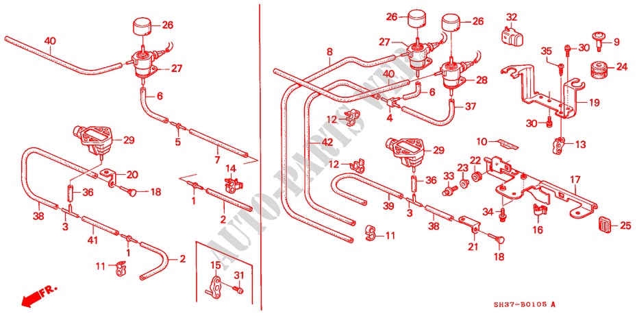 APOYO DISPOSITIVO CONTROL(2) para Honda CIVIC DX 1500 3 Puertas 5 velocidades manual 1991