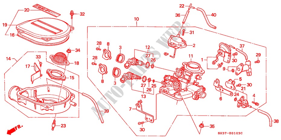 CUERPO MARIPOSA GASES(PGM FI)(1) para Honda CIVIC DX 1500 3 Puertas 5 velocidades manual 1991