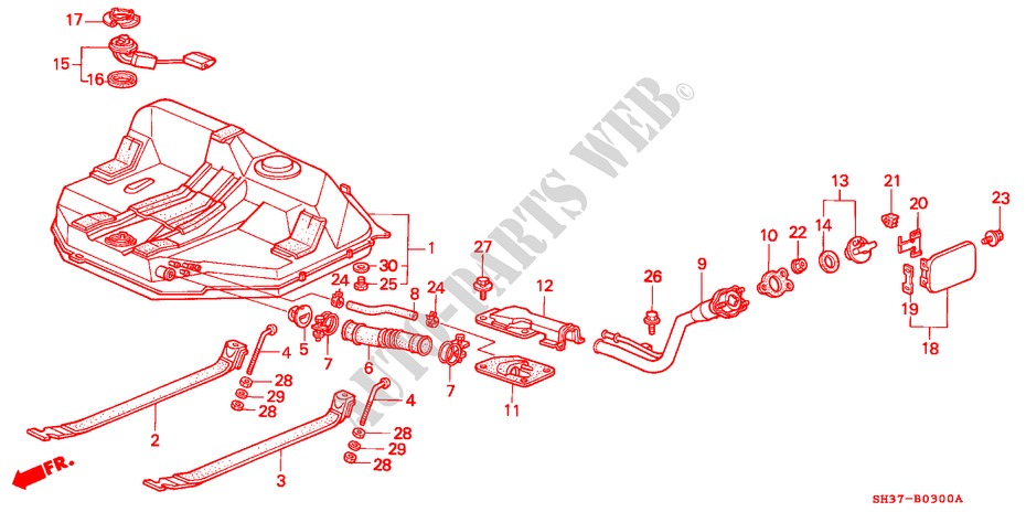 TANQUE DE COMBUSTIBLE para Honda CIVIC DX 1500 3 Puertas 5 velocidades manual 1990