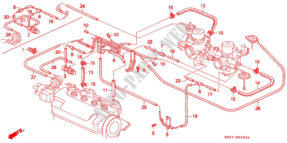 TUBERIA DE INSTALACION/TUBERIA(3) para Honda CIVIC GL 3 Puertas 5 velocidades manual 1991