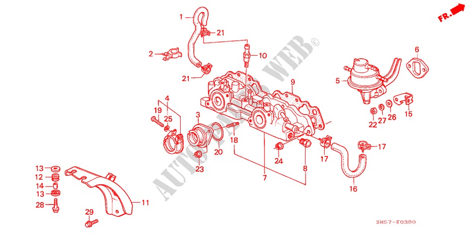 MULTIPLE DE ADMISION(1) para Honda CIVIC SHUTTLE GL 5 Puertas 5 velocidades manual 1989