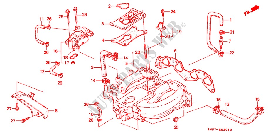 MULTIPLE DE ADMISION(2) para Honda CIVIC SHUTTLE GL 5 Puertas 5 velocidades manual 1988