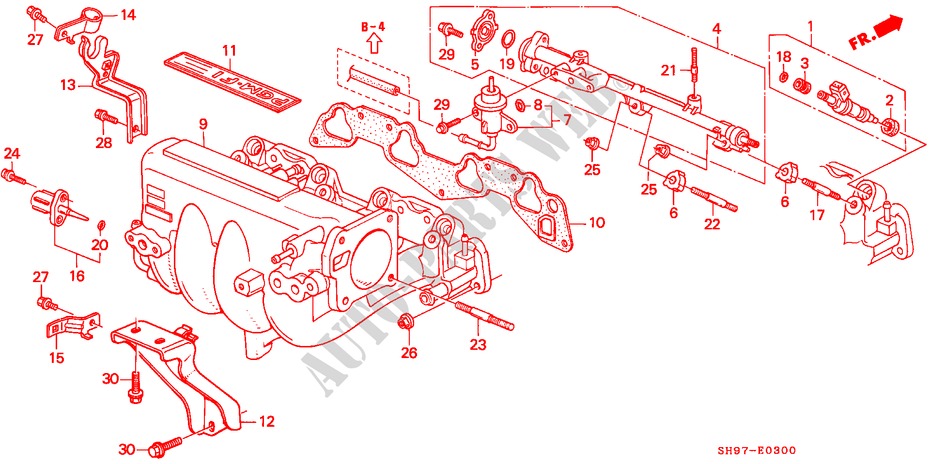 MULTIPLE DE ADMISION para Honda CIVIC SHUTTLE 1.6I-4WD 5 Puertas 5 velocidades manual 1995