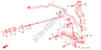 BRAZO INFERIOR DELANTERO/ RESORTE DE ESTABILIZADOR para Honda ACCORD EX 4 Puertas 5 velocidades manual 1988