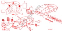 EMBLEMAS/ETIQUETAS DE PRECAUCION para Honda LEGEND LEGEND 4 Puertas 5 velocidades automática 2010