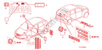 EMBLEMAS/ETIQUETAS DE PRECAUCION para Honda FR-V 1.7 SE 5 Puertas 5 velocidades manual 2005