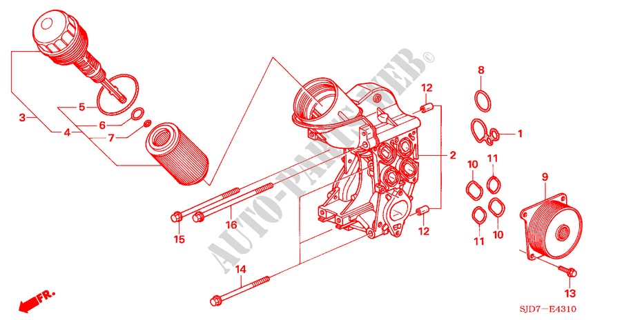 CAJA FILTRO ACEITE(DIESEL) para Honda FR-V 2.2 COMFORT 5 Puertas 6 velocidades manual 2007