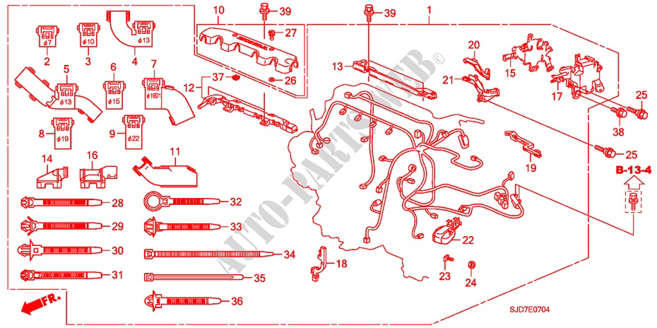 CONJ. DE CABLES DE MOTOR (1.8L) para Honda FR-V 1.8 ES 5 Puertas 5 velocidades automática 2008