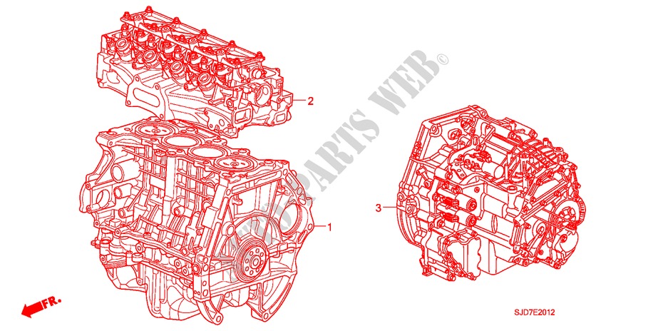 CONJ. DE MOTOR/ENS. DE TRANSMISION(1.8L) para Honda FR-V 1.8 EXECUTIVE 5 Puertas 6 velocidades manual 2008