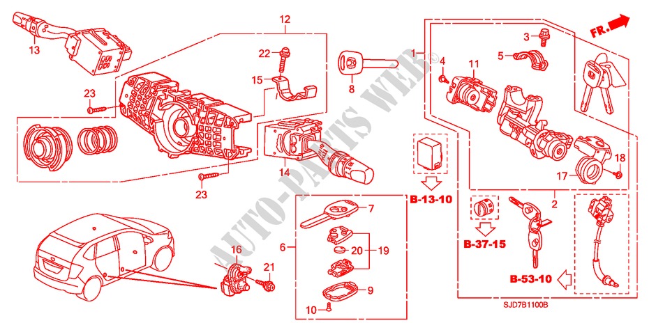 INTERRUPTOR COMBINACION(LH) para Honda FR-V 2.2/2.2 TREND 5 Puertas 6 velocidades manual 2007