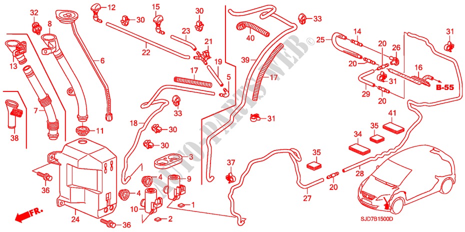 LAVAPARABRISAS(1) para Honda FR-V 2.2/2.2 TREND 5 Puertas 6 velocidades manual 2009