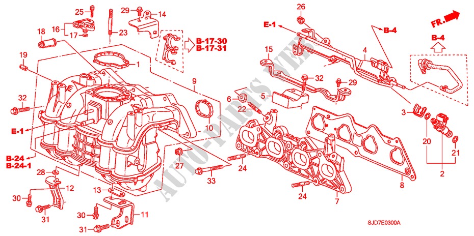 MULTIPLE DE ADMISION(1.7L) para Honda FR-V 1.7 SE 5 Puertas 5 velocidades manual 2005