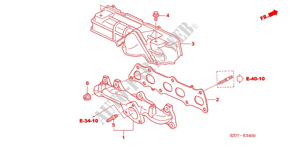 MULTIPLE DE ESCAPE(DIESEL) para Honda FR-V 2.2 EXECUTIVE 5 Puertas 6 velocidades manual 2009