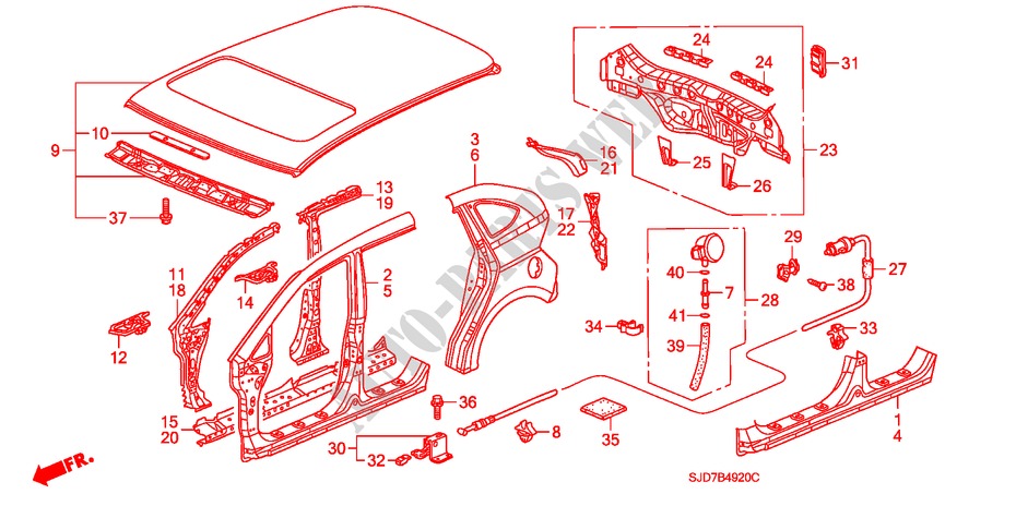 PANELES EXTERIORES/PANEL TRASERO para Honda FR-V 1.7 SE 5 Puertas 5 velocidades manual 2005