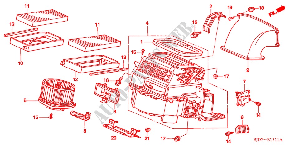SOPLADOR DE CALEFACTOR(RH) para Honda FR-V 1.8 EX 5 Puertas 6 velocidades manual 2009
