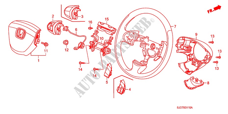 VOLANTE DE DIRECCION(SRS) para Honda FR-V 2.2/2.2 TREND 5 Puertas 6 velocidades manual 2009