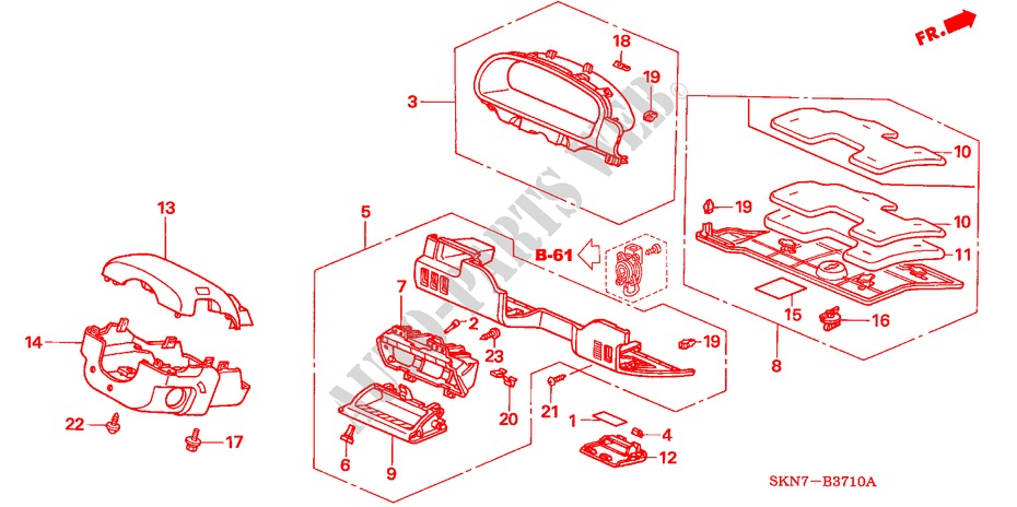 GUARNICION DE INSTRUMENTO(LH)(LADO DE CONDUCTOR) para Honda CR-V DIESEL ES 5 Puertas 6 velocidades manual 2005