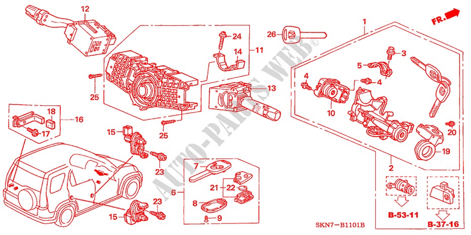 INTERRUPTOR COMBINACION(RH) para Honda CR-V DIESEL SE-E 5 Puertas 6 velocidades manual 2006