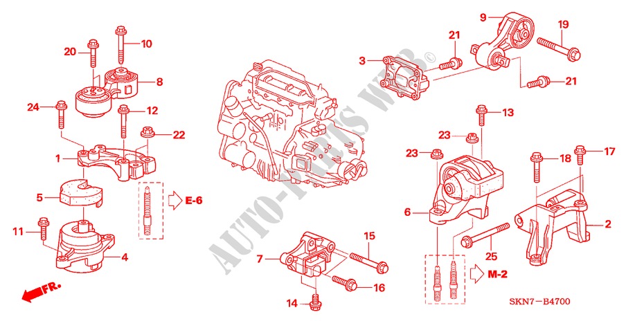 SOPORTES DE MOTOR para Honda CR-V DIESEL EXECUTIVE      DPF 5 Puertas 6 velocidades manual 2006