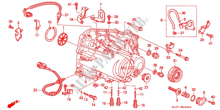 ALOJAMIENTO TRANSMISION para Honda NSX NSX 2 Puertas 5 velocidades manual 1991