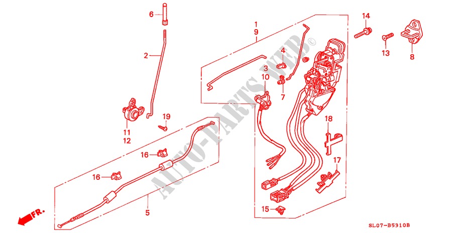 CERRADURAS DE PUERTAS para Honda NSX NSX 2 Puertas 5 velocidades manual 1991
