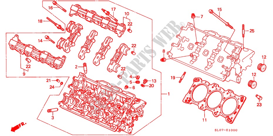 CULATA DE CILINDRO(DELANTERO) para Honda NSX NSX 2 Puertas 5 velocidades manual 1991