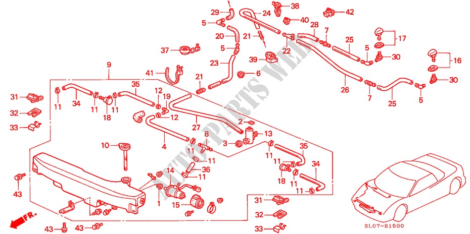 LAVAPARABRISAS(LH) para Honda NSX NSX 2 Puertas 5 velocidades manual 1991