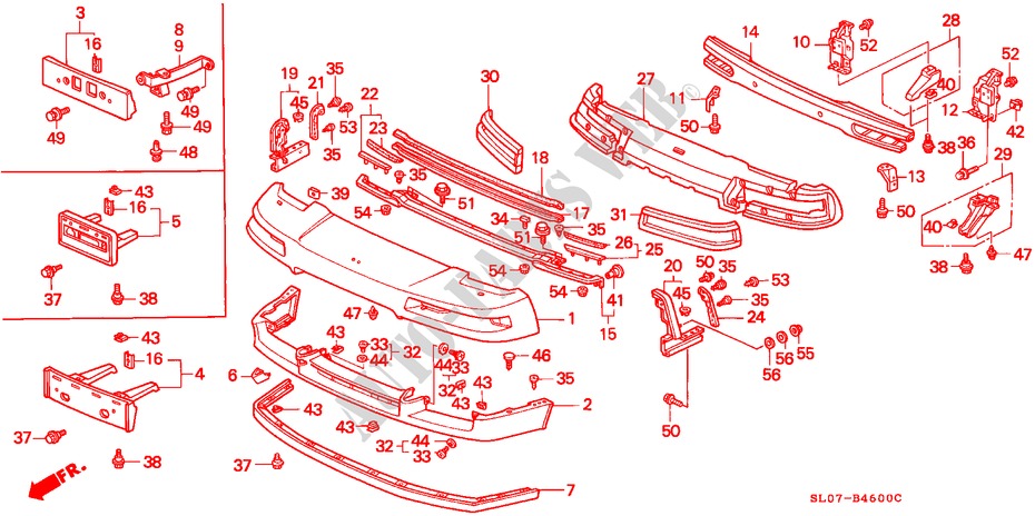 PARAGOLPES DELANTERO para Honda NSX NSX 2 Puertas 5 velocidades manual 1991