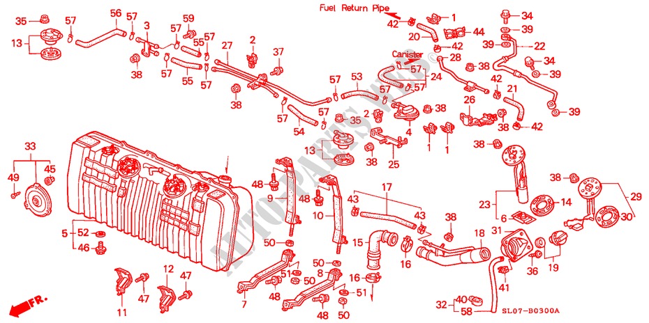 TANQUE DE COMBUSTIBLE para Honda NSX NSX 2 Puertas 5 velocidades manual 1991