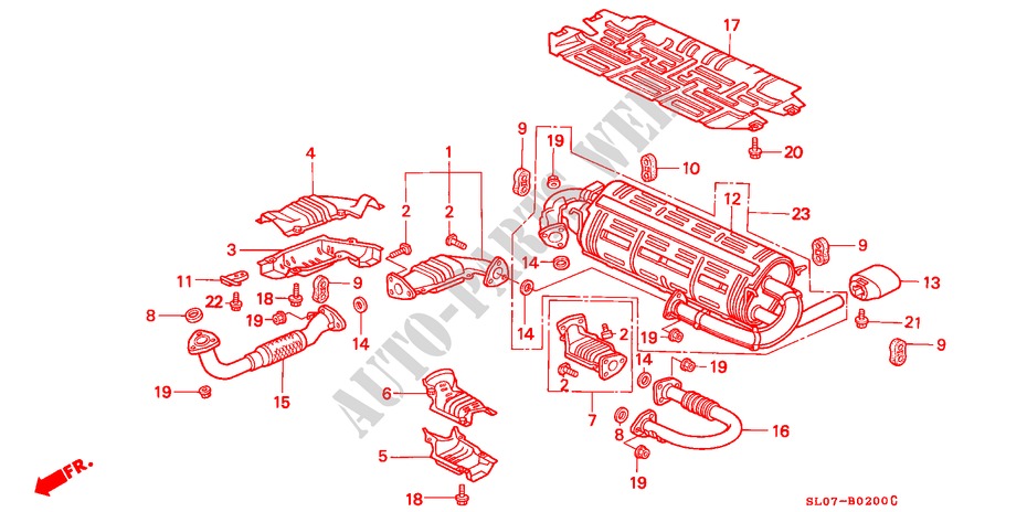 TUBERIA DE ESCAPE para Honda NSX NSX 2 Puertas 5 velocidades manual 1991