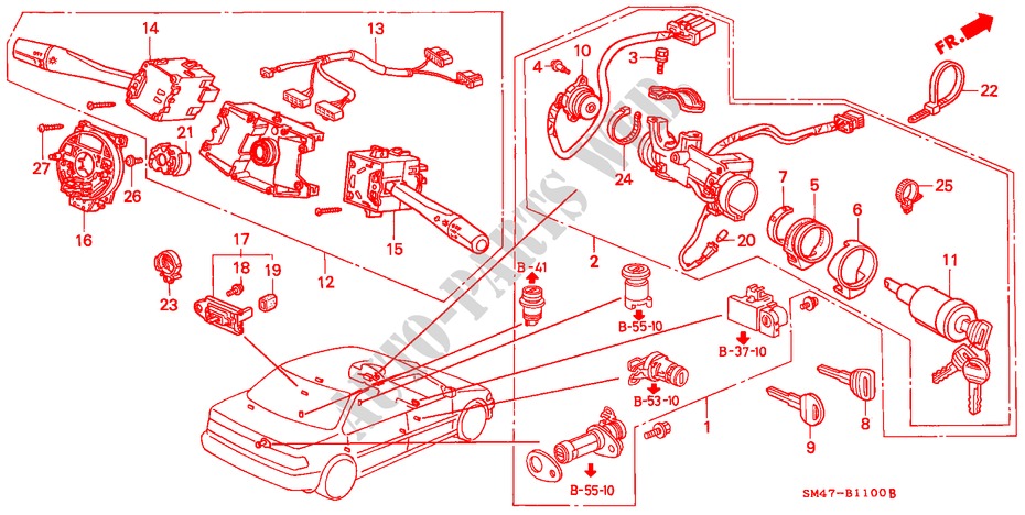 INTERRUPTOR COMBINACION para Honda ACCORD 2.0 4 Puertas 5 velocidades manual 1990