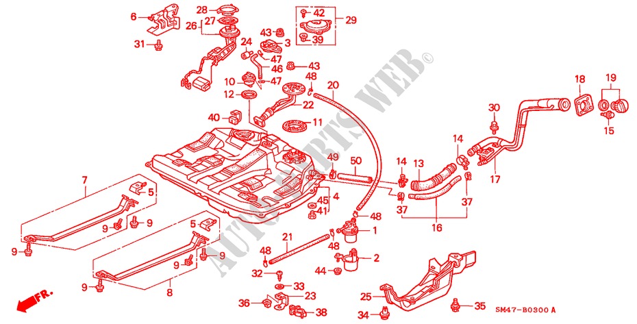 TANQUE DE COMBUSTIBLE(CARBURADOR)(1) para Honda ACCORD 2.0 4 Puertas 5 velocidades manual 1990