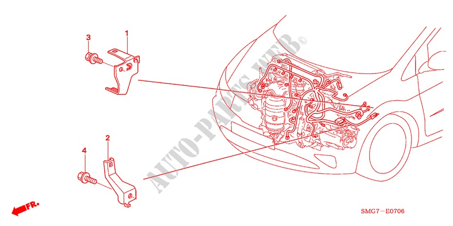 APOYO DE GRUPO DE CABLE DE MOTOR(1.8L) para Honda CIVIC 1.8 SE 5 Puertas Transmisión Manual Inteligente 2008
