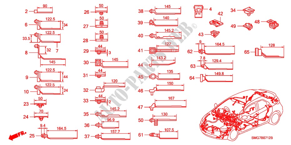 BANDA DE JUEGO DE CABLES/SOPORTE(RH)(1) para Honda CIVIC 1.8 ES 5 Puertas 6 velocidades manual 2007