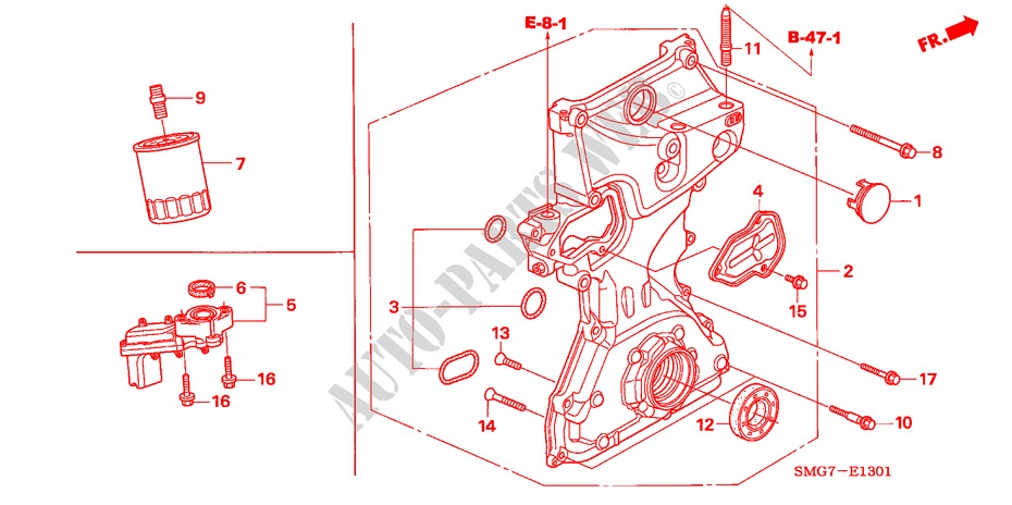 BOMBA DE ACEITE(1.8L) para Honda CIVIC 1.8 ES 5 Puertas 6 velocidades manual 2007