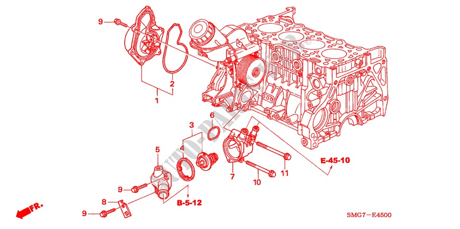 BOMBA DE AGUA(DIESEL) para Honda CIVIC 2.2 COMFORT    DPF 5 Puertas 6 velocidades manual 2008