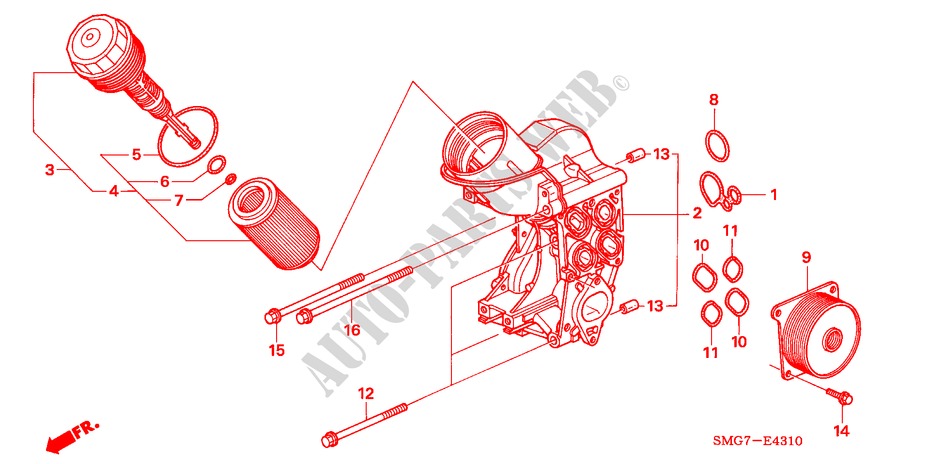 CAJA FILTRO ACEITE(DIESEL) para Honda CIVIC 2.2 COMFORT    DPF 5 Puertas 6 velocidades manual 2008