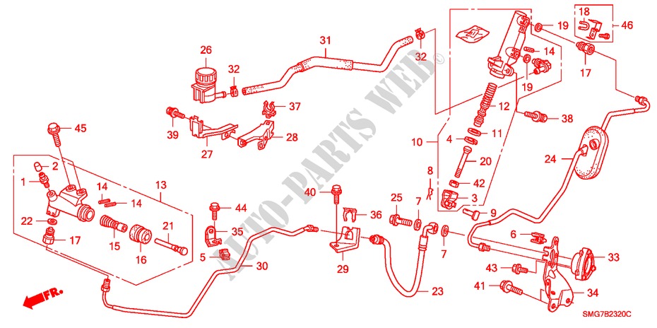 CILINDRO MAESTRO EMBRAGUE (LH) (1.4L) (1.8L) para Honda CIVIC 1.4 SPORT 5 Puertas 6 velocidades manual 2006