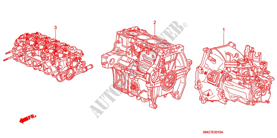 CONJ. DE MOTOR/ ENS. DE TRANSMISION(1.4L) para Honda CIVIC 1.4 SPORT 5 Puertas 6 velocidades manual 2006