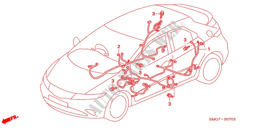 CONJUNTO DE ALAMBRES(RH)(2) para Honda CIVIC 1.8 ES 5 Puertas 6 velocidades manual 2007